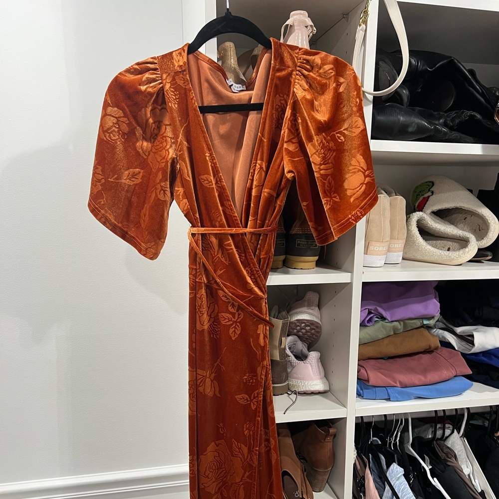 Baltic Born- Rust colored floral maxi dress